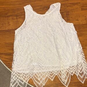 Cato White Lace Sleeveless Blouse